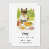 Cat Fish and Chips Party voor Londenaar Engels Kaart (Voorkant / Achterkant)