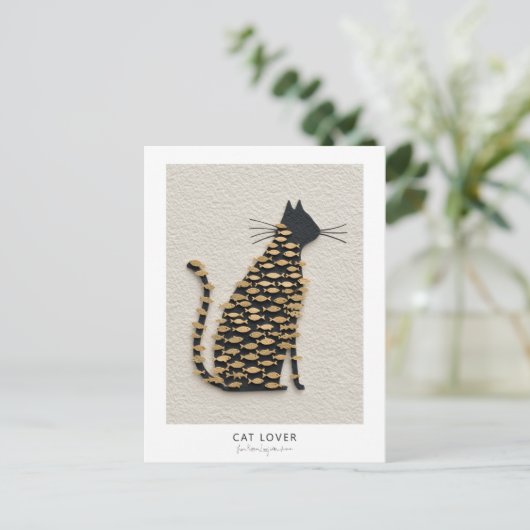 Cat & Fish v11 Briefkaart (Staand voorkant)