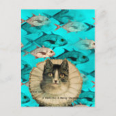 Cat Fish You Digital Collage Briefkaart (Voorkant)