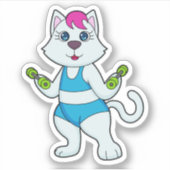 Cat Fitness Dumbbell Sticker (Voorkant)