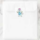 Cat Fitness Dumbbell Vierkante Sticker (Tas)