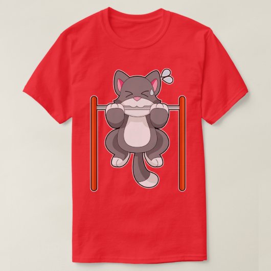 Cat Fitness Pull ups Sport T-shirt (Design voorkant)
