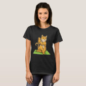 Cat Fitness Yoga Meditatie T-shirt (Voorkant volledig)