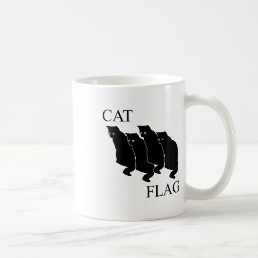 Cat Flag Funny Black Flag Koffiemok (Rechts)