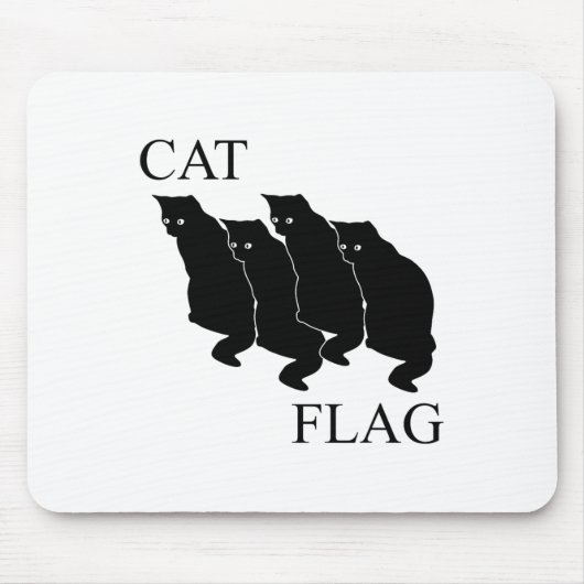 Cat Flag Funny Black Flag Muismat (Voorkant)