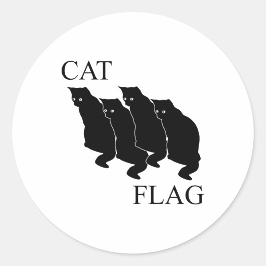 Cat Flag Funny Black Flag Ronde Sticker (Voorkant)