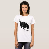 Cat Flag Funny Black Flag T-shirt (Voorkant volledig)