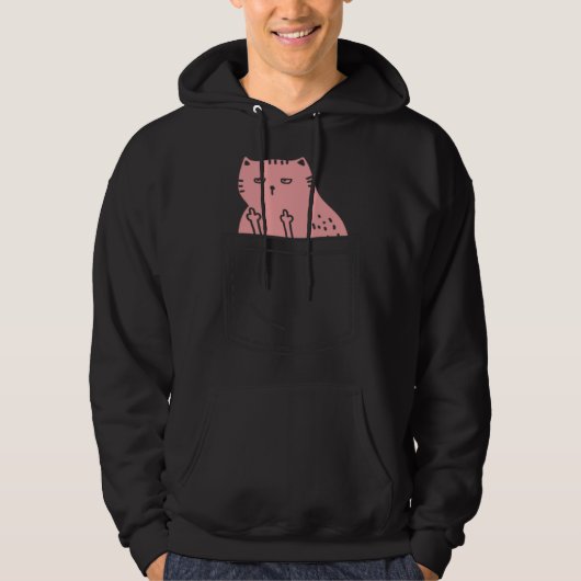 Cat Flipping Off Rude Animal Middle Finger  Ugly C Hoodie (Voorkant)