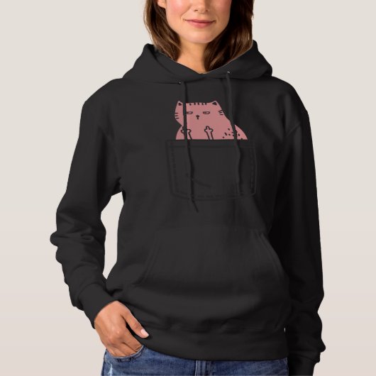 Cat Flipping Off Rude Animal Middle Finger  Ugly C Hoodie (Voorkant)