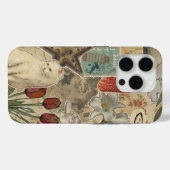 Cat Floral Collage Pattern – Cute Artistic Design Case-Mate iPhone Case (Achterkant (horizontaal))