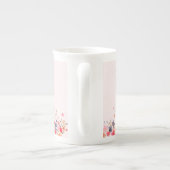 Cat Floral Pink Whimsical Hot Chocolade Porselein Kop (Achterkant)