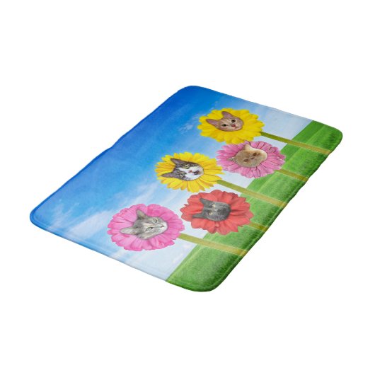 "Cat Flower" Garden LOL Funny Bath Mat (Gekanteld)