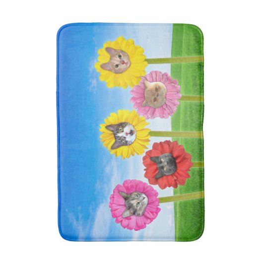 "Cat Flower" Garden LOL Funny Bath Mat (Voorkant Verticaal)