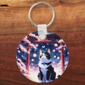 Cat&Flower is het mooiste van de wereld Sleutelhanger (Voorkant)