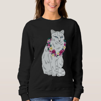 Cat Flower Kitten roses Cats Cute White Cat Trui