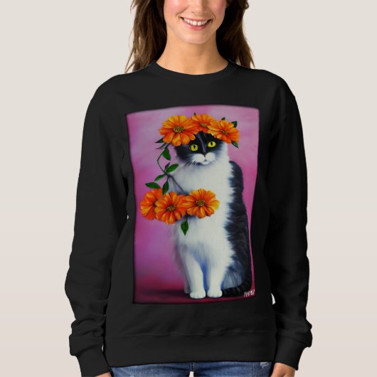Cat Flower Natural Flower Garden Cat Love Cat  2 Trui (Voorkant)
