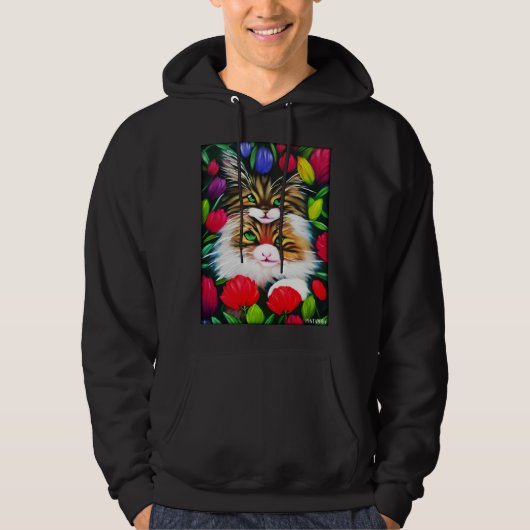 Cat Flower Natural Flower Garden Cat Love Cat Hoodie (Voorkant)