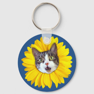 "Cat Flower" Yellow LOL Funny Sleutelhanger
