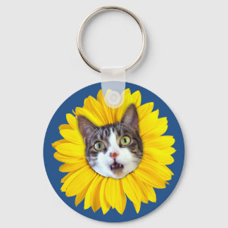 "Cat Flower" Yellow LOL Funny Sleutelhanger