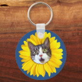 "Cat Flower" Yellow LOL Funny Sleutelhanger (Voorkant)