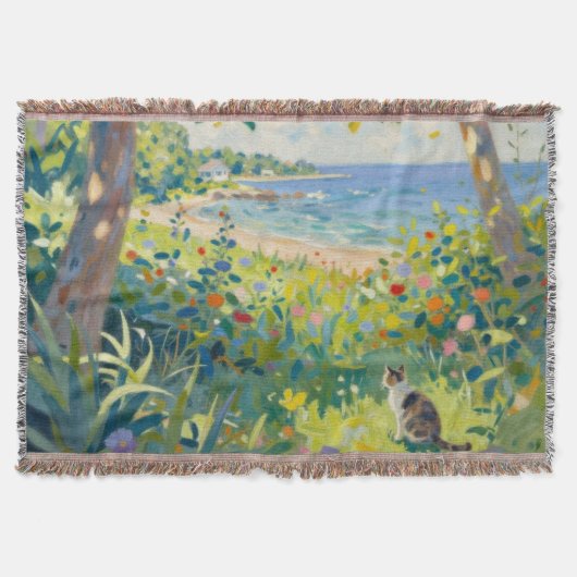 Cat Flowers And Sea Deken (Voorkant)