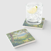 Cat Flowers And Sea Stenen Onderzetter (Zijkant)