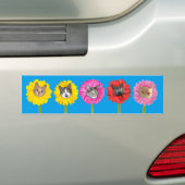 "Cat Flowers" Garden LOL Funny Bumpersticker (Op auto)