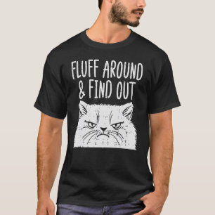 Cat Fluff Around Ontdek Volwassen Humor Meme Manne T-shirt