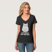 Cat Fluff Rond En Ontdek Grappige Humor Meme manne T-shirt (Voorkant volledig)