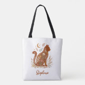 Cat Folk Art – Celestial Feline Mama Gift Tote Bag (Achterkant)