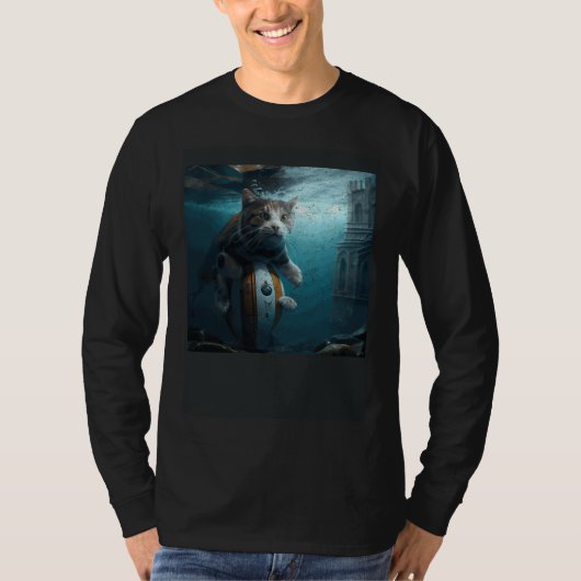 Cat Football Underwater T-shirt (Voorkant)