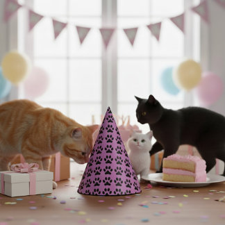 Cat Footprint Party Hat Feesthoedjes