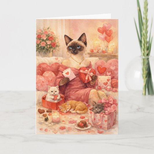 Cat for Valentine's Day Kaart (Voorkant)