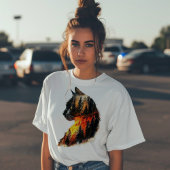 Cat & Forest dubbele belichting T-shirt