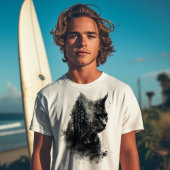 Cat & Forest dubbele belichting T-shirt