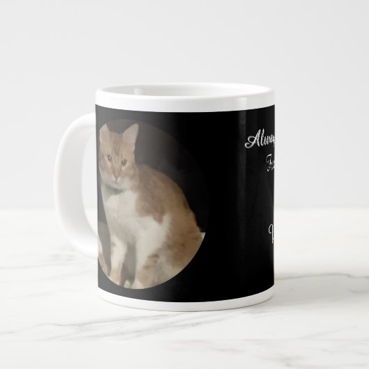Cat Foto Herdenkingsnaam Tekst Grote Koffiekop (Links)