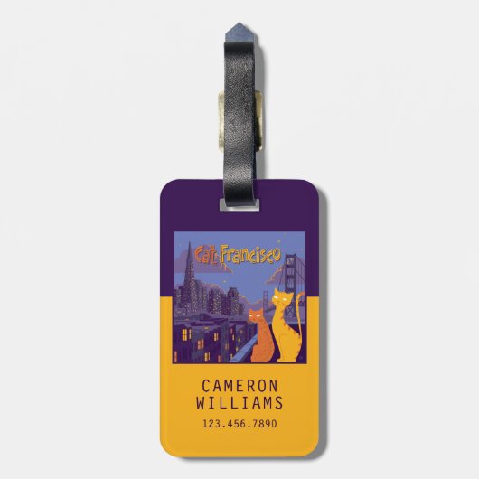 Cat Francisco Bagagelabel (Achterkant verticaal)