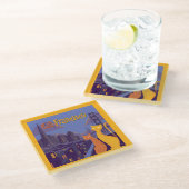 Cat Francisco Glazen Onderzetter (Schuin)