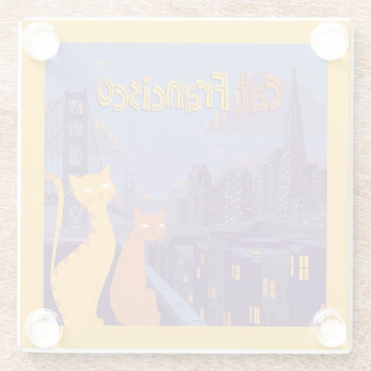 Cat Francisco Glazen Onderzetter (Achterkant)