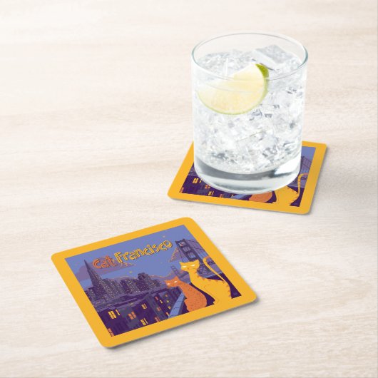 Cat Francisco Kartonnen Onderzetters (Insitu)