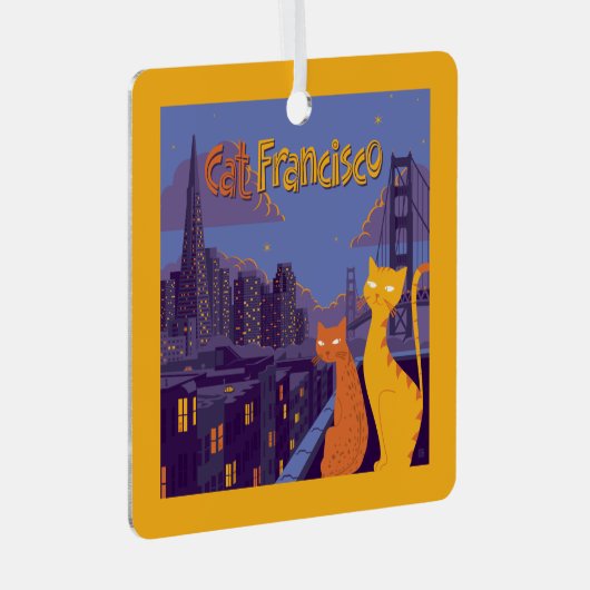 Cat Francisco Metalen Ornament (Voorkant Rechts)