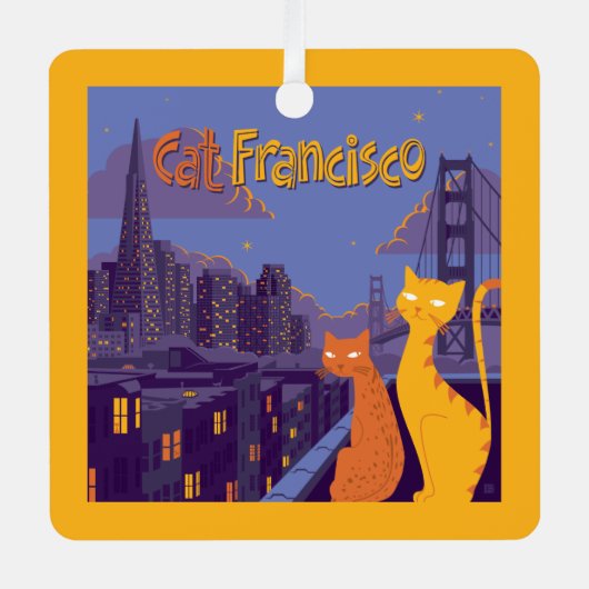 Cat Francisco Metalen Ornament (Voorkant)