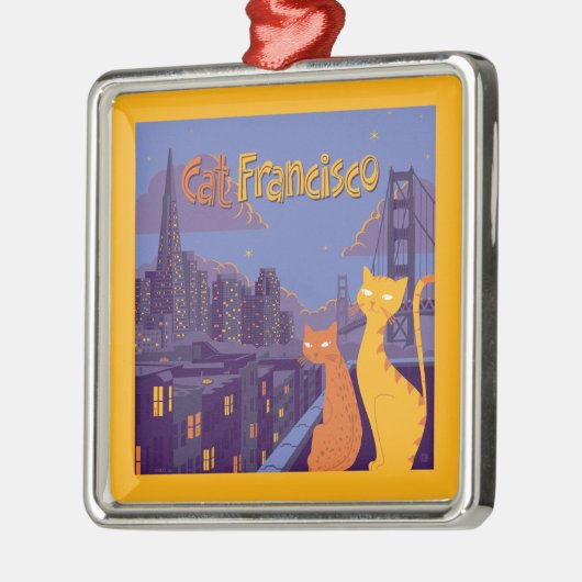 Cat Francisco Metalen Ornament (Links)