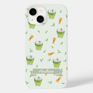 Cat Froth Matcha Green Tea Pattern Case-Mate iPhone 14 Hoesje