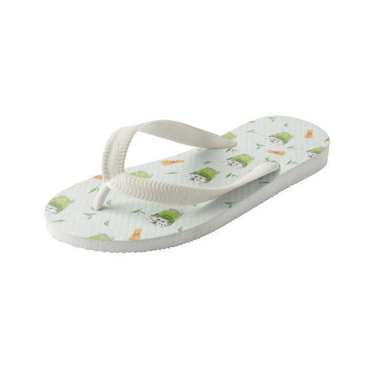 Cat Froth Matcha Green Tea Pattern Kinder Teenslippers (Schuin)