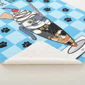 Cat Fudge Sundae (met tekst) Sherpa Blanket Deken (3/4)