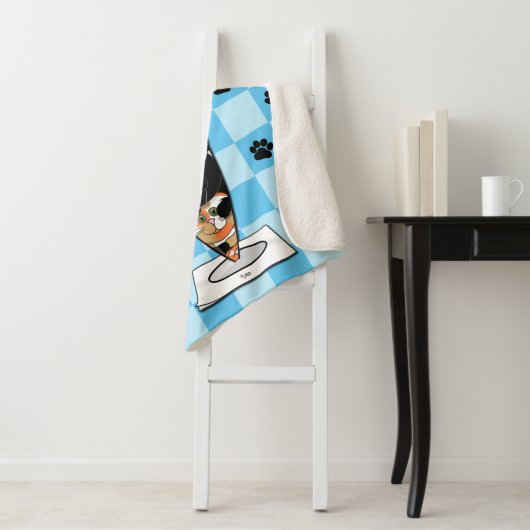 Cat Fudge Sundae (met tekst) Sherpa Blanket Sherpa Deken (In situ)