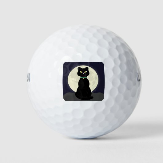 Cat Full Moon Night Moon Halloween Pet Magic Golfballen (Voorkant)