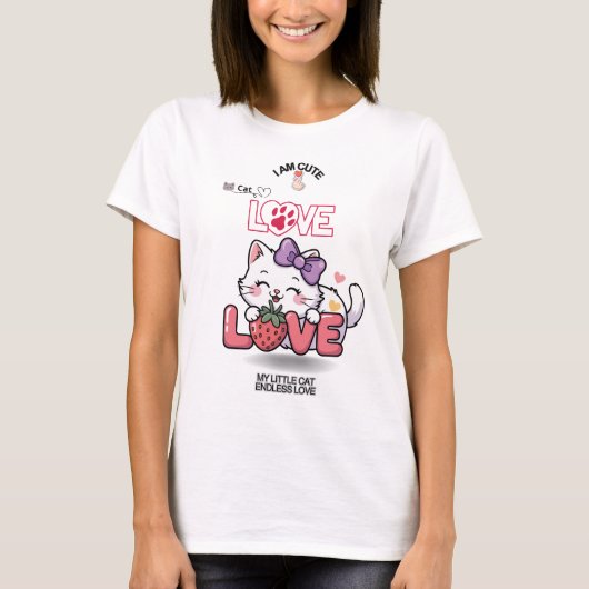  CAT Fun Cute  T-shirt (Voorkant)