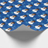 Cat Fun Face Snowman Vrolijk Kerstfeest Spaans Wra Cadeaupapier (Hoek)